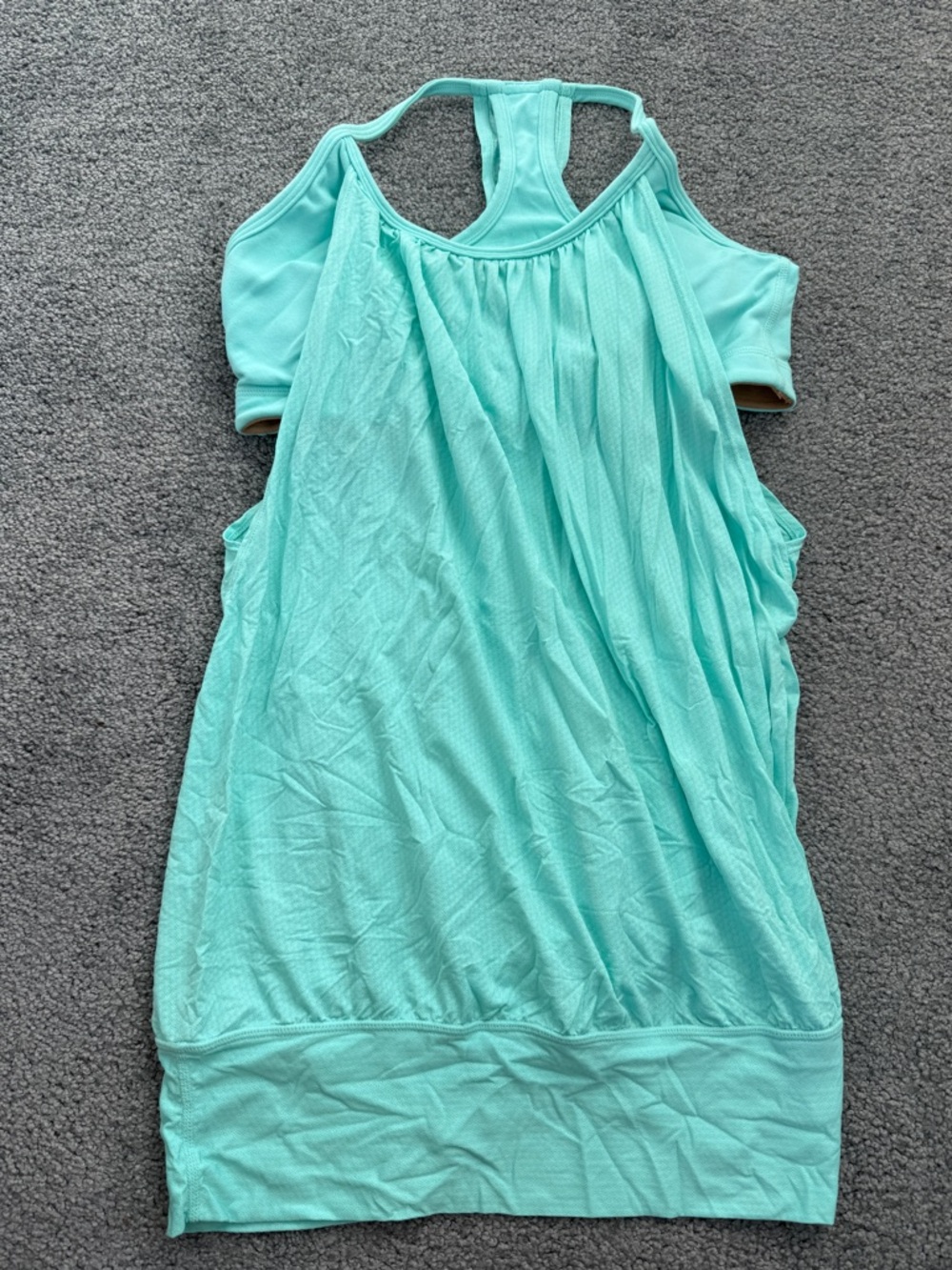 New Lululemon mint green layer tank top gym travel workout yoga shelf bra top 8